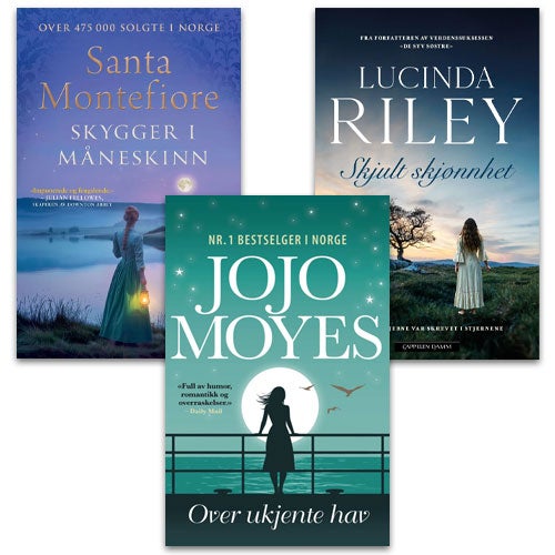 Fin julegave til mammae. Gi en ny bok av Santa Montefiore, Jojo Moyes, Lucinda Riley.