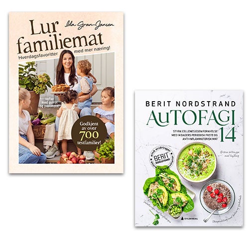 Kokebøker for bedre helse og kosthold: Lur familiemat sunn hverdagsmat av Ida Gran-Jansen og Autofagi 14 av Berit Nordstrand
